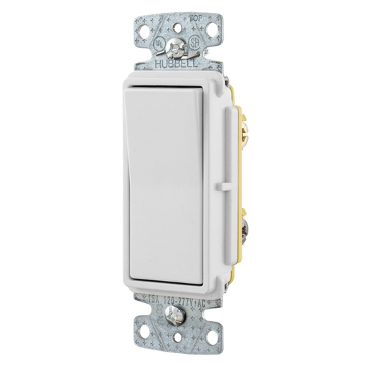 [WIR.03.117] [RSD315W] HUBBELL RSD315W Interruptor sencillo decorativo 3 vías, 15A, 120/277V AC, blanco