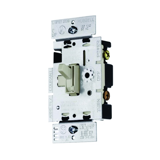 [WIR.03.060] [RAYCL153PLA] HUBBELL RAYCL153PLA Dimmer e interruptor para CFL y LED, 3 vías, 1 gang, vertical, light almond