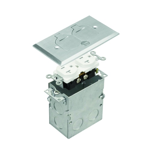 [WIR.03.734] [705507-S] Caja para piso sencilla, 1 Gang, nickel, UL