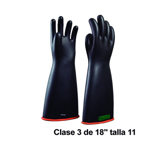 [HER.05.080] [MIU-Q46Y-11] NOVAX Guantes de protección de hule 18", clase 3, hasta 26500Vac, talla11